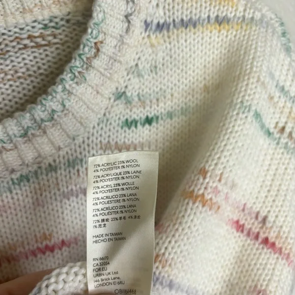 Urban Outfitters Wool Sweater, Small, Ivory Cropped, Chunky Knit - Picture 11 of 11